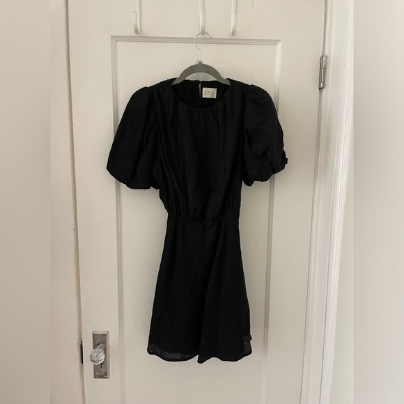 DISSH Nat Black Linen Mini Dress - Black / 4 - Picture 2 of 3